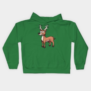 Happy Cartoon Male Deer Kids Hoodie